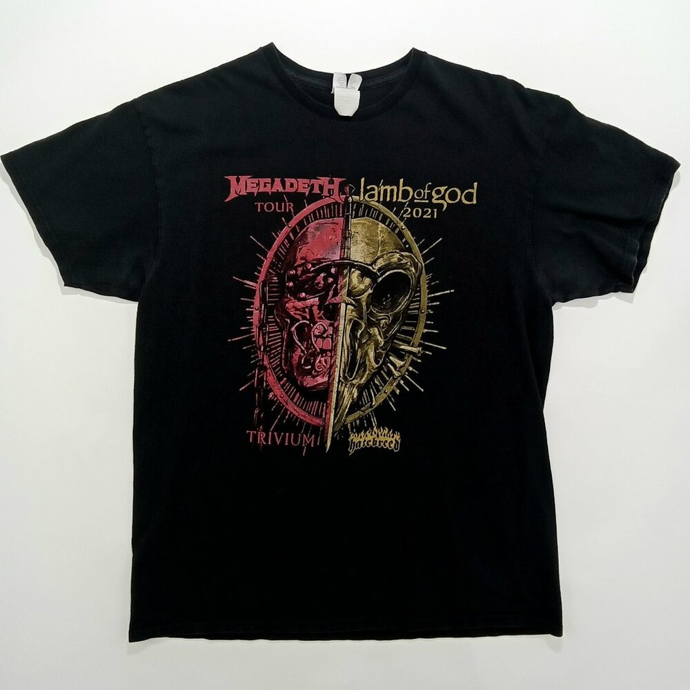 Megadeth & Lamb of God 2021 Metal Tour of The Year T Shirt Size:L